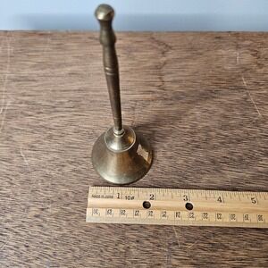 Vintage Brass Hand Bell Long Handle Service Call Bell Made in India 5.5 Inch